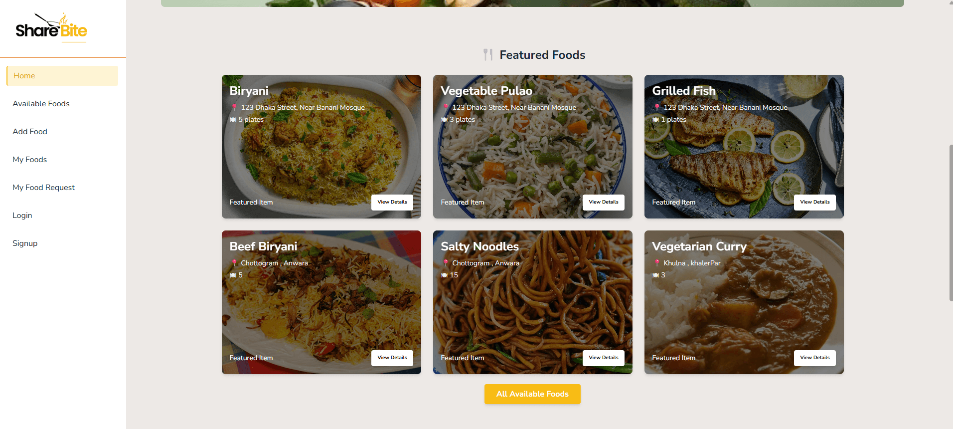 Food Share Application